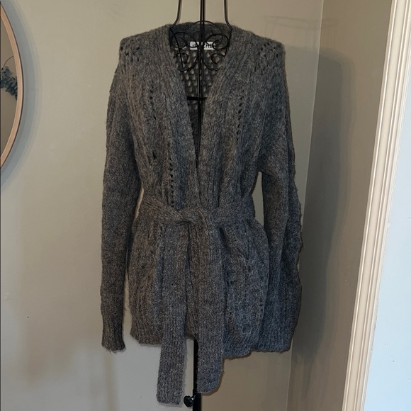 St. Roche Alpaca Blend Cora Cardigan Dark Heather Gray Size S - Picture 2 of 9
